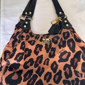 RARE FIND - Coach Madison Ocelot Leopard-Print Shoulder Bag in Brown and Black